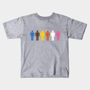 Blue + Brown + Blonde + Orange + White + Pink Kids T-Shirt